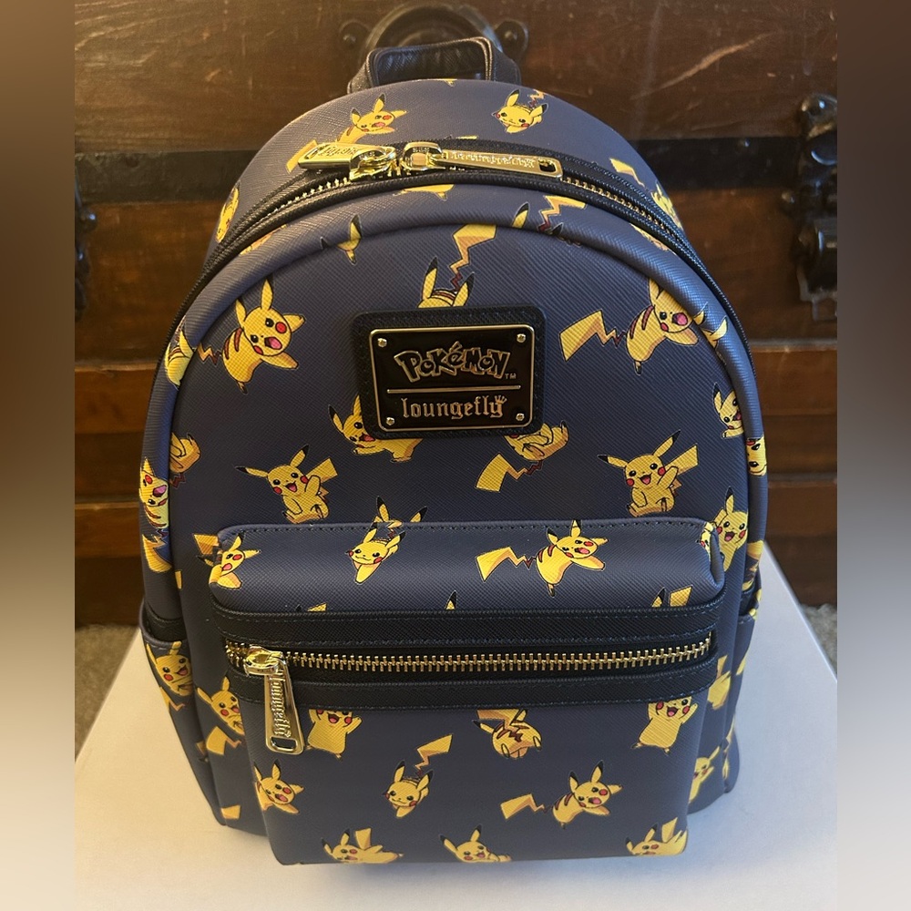 Loungefly Navy Blue Pikachu AOP Mini Backpack - NWT